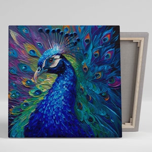 Peacock Wall Art, Canvas Or Poster, Peacock Decor, Peacock Home Decor,  Elegant Peacock, Peacock Wall Decor, Peacock Wall Hanging