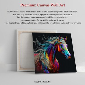 Horse Wall Decor. Canvas Or Poster, Abstract Horse, Horse Room Decor, Horse Gallery Wall, Horse Wall Art, Vibrant Horse Wall hanging bild 8