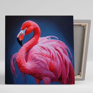 Flamingo Wall Art, Canvas Or Poster, Tropical Decor, Exotic Bird, Pink Flamingo Art, Flamingo Wall Hanging, Wall Decor, Wall Hanging