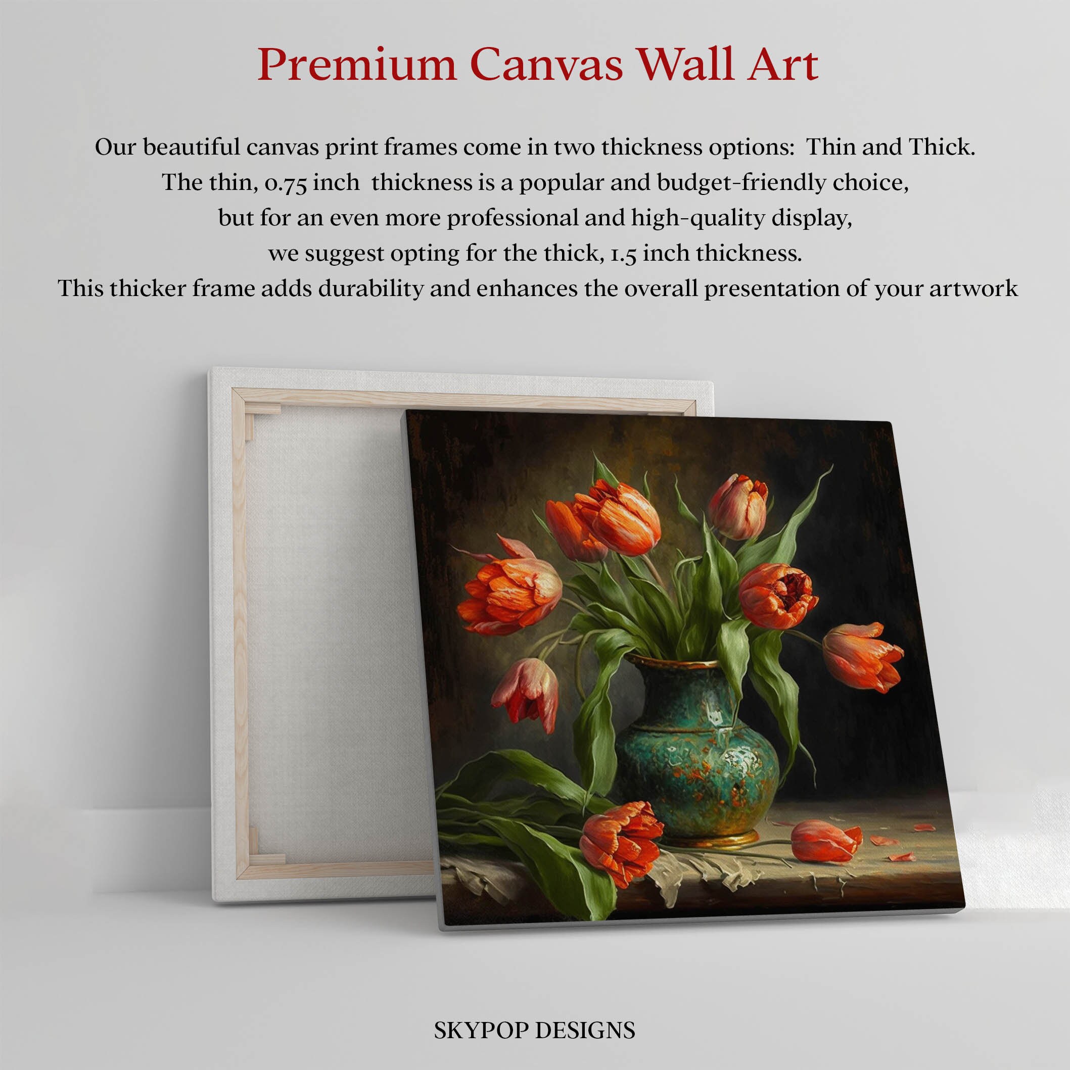 Tulip Flower Wall Art ,canvas or Poster, Floral Wall Decor, Pink Tulip ...