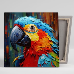 Parrot Wall Decor, Canvas Or Poster, Parrot Wall Art, Parrot Wall Hanging, Parrot Decor, Animal Decor, Living Room Decor, Home Decor
