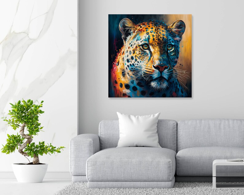 Leopard Wall Art, Canvas Or Poster, Leopard Wall Decor, Leopard Art, Leopard Wall Decor, Leopard Art Print, Wild Animal Wall Art image 5
