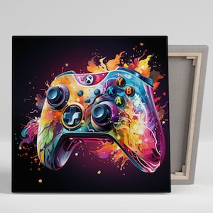 Vibrant Joy Stick Wall Art, Canvas Or Poster, Retro Gaming Decor, Gaming Room Vibes, Joystick Mosaic, Dynamic Wall Decor, Game Room