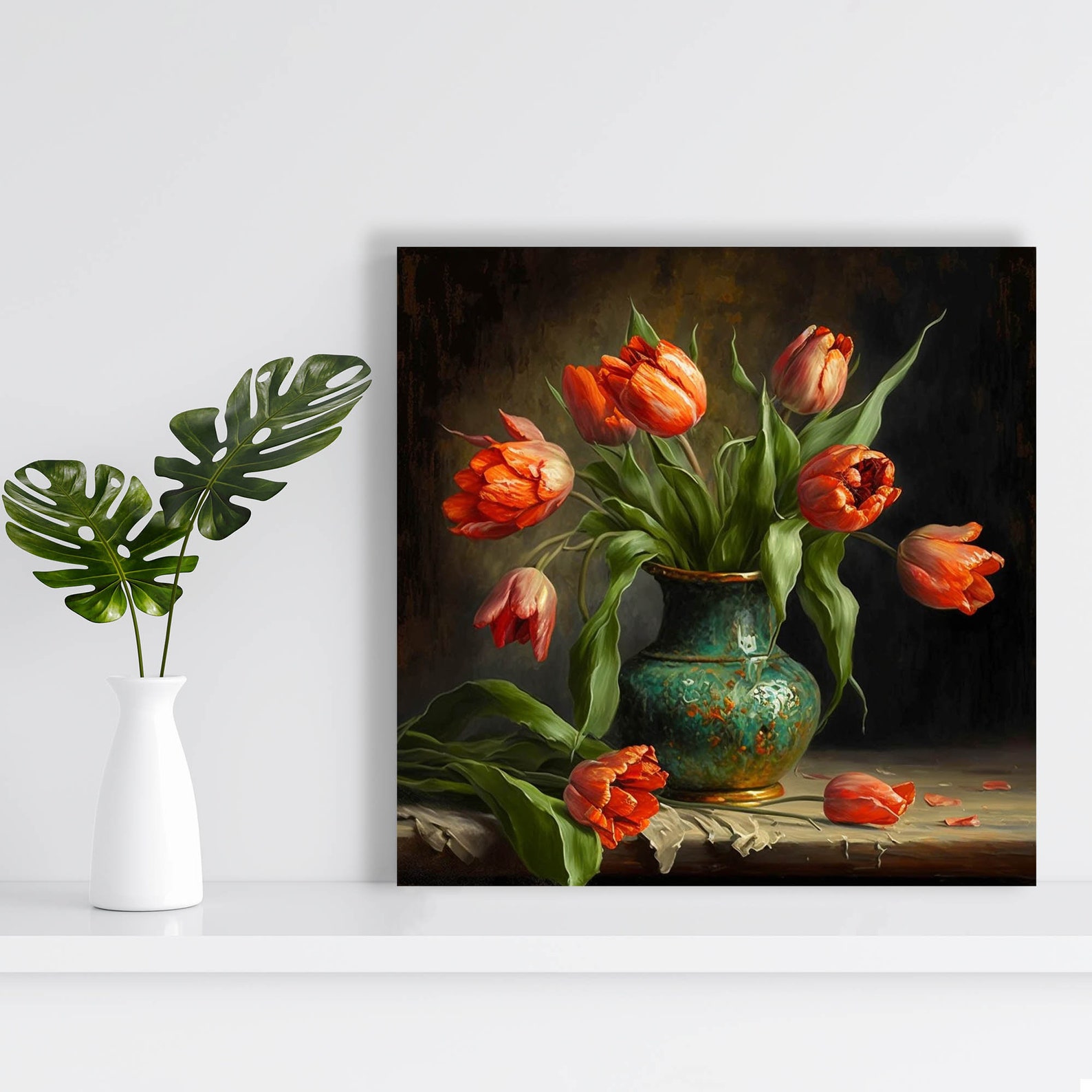 Tulip Flower Wall Art ,canvas or Poster, Floral Wall Decor, Pink Tulip ...