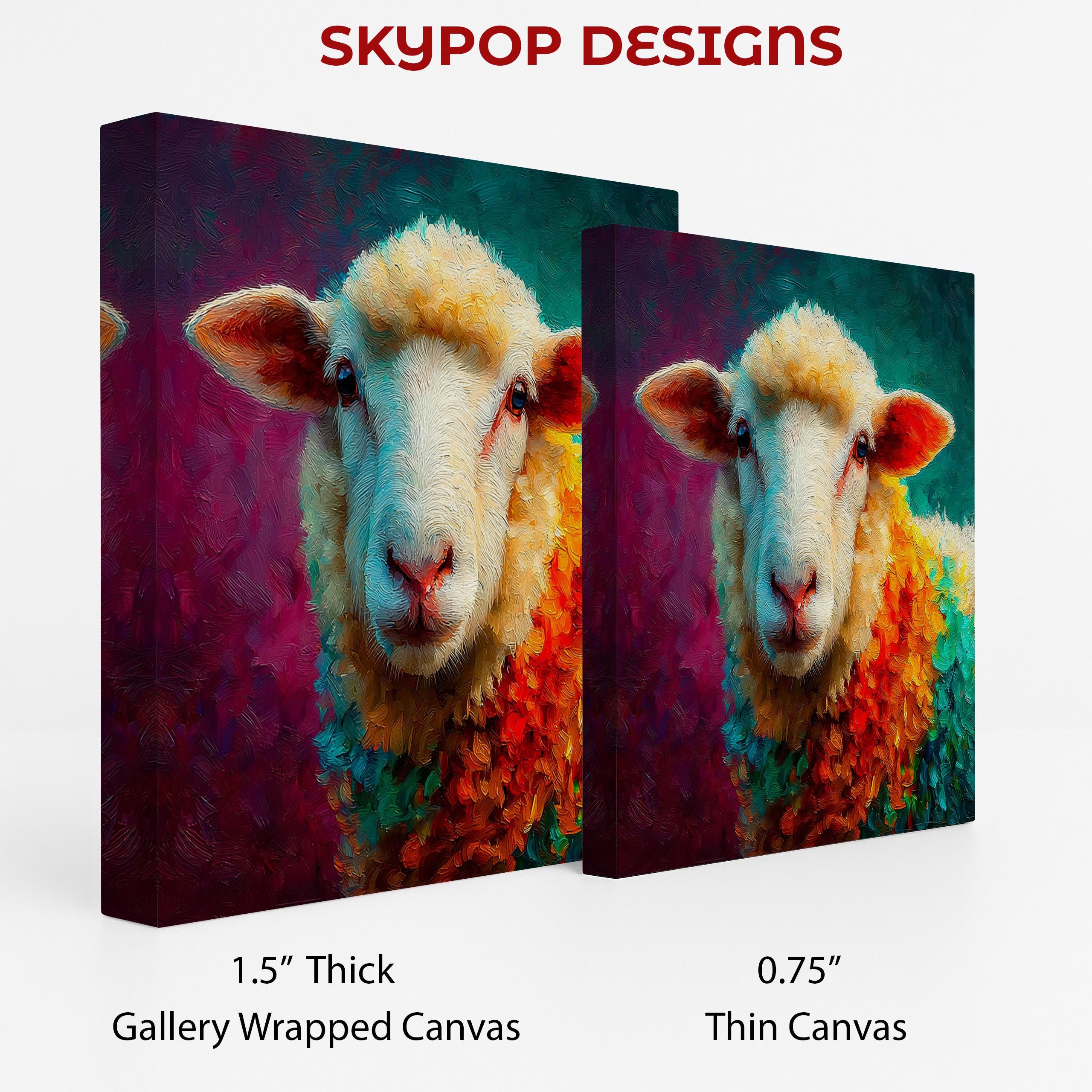 Sheep Art, Poster or Canvas, Abstract Bohemian Decor, Living Room