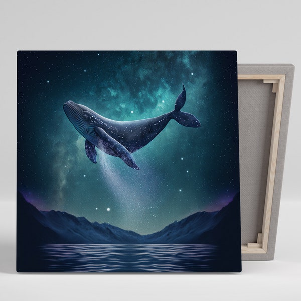 Whale Tales Wall Decor, Canvas Or Poster, Modern Ocean-Lover, Whale Home Decor, Living Room Decor, Animal Decor