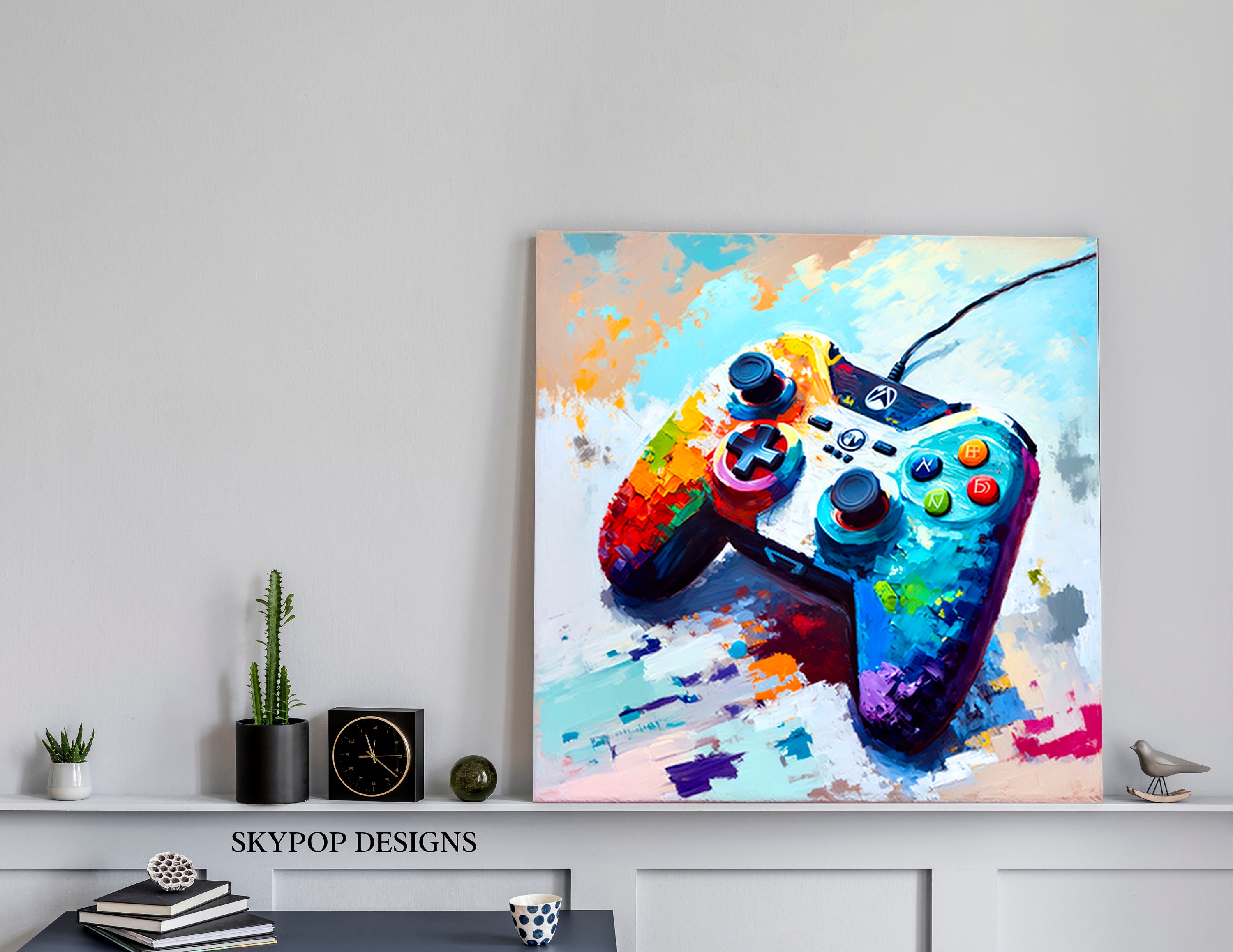 Gamers Controller 12x12 Canvas Wall Art, Game Room Wall Art, Canvas Art,  Gaming Enthusiast Wall Decor 