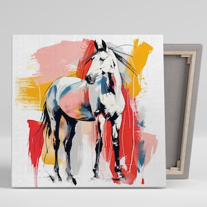 Horse Abstraction Art, Canvas or Poster, Contemporary Minimalist Bohemian Decor, Living Room Bedroom Office Dining Room Art, Horse Decor