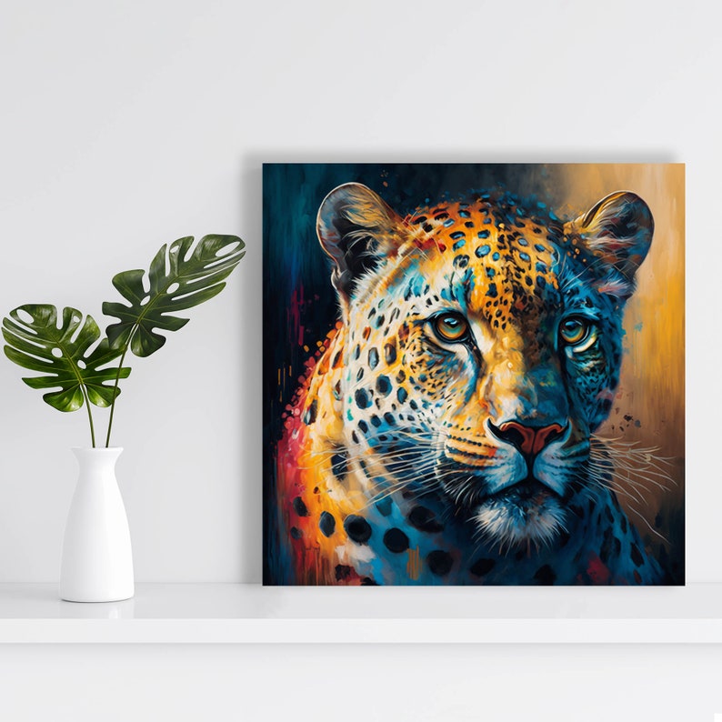 Leopard Wall Art, Canvas Or Poster, Leopard Wall Decor, Leopard Art, Leopard Wall Decor, Leopard Art Print, Wild Animal Wall Art image 4