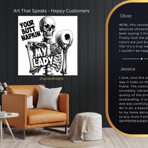 Skeleton Art, Canvas or Poster, Graffiti Pop Art Decor, Living Room Game Room Office Bathroom Wall Art, Black and White afbeelding 9