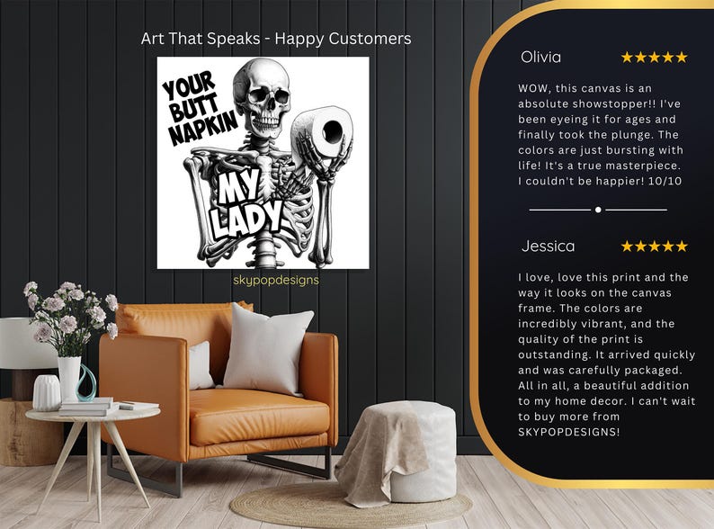 Skeleton Art, Canvas or Poster, Graffiti Pop Art Decor, Living Room Game Room Office Bathroom Wall Art, Black and White afbeelding 9