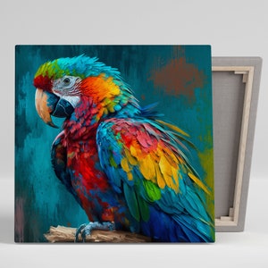 Parrot Decor, Canvas Or Poster, Parrot Art, Animal Wall Art, Feline Wall Art, Parrot Lover Gift, Parrot Poster, Living Room Decor