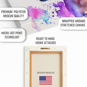 Horse Art, Canvas or Poster, Bohemian Modern Decor, Living Room Bedroom Office Wall Art, Purple Multicolor Pink Teal, Splash Animal Art image 5