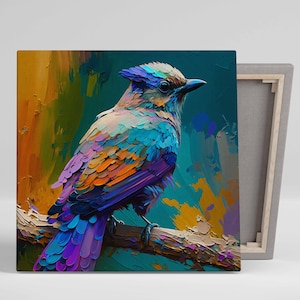 Bird Wall Art, Canvas Or Poster,  Vibrant Wall Decor, Living Room Wall Art , Bird Wall Art, Canvas Print, Nature Decor, Wall Decor