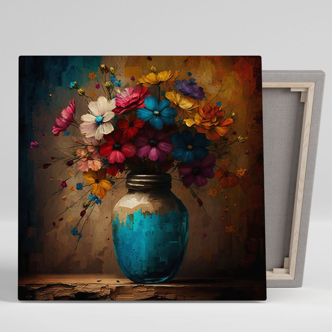 Flower Vase Wall Art Canvas or Poster Flower Vase Wall Etsy