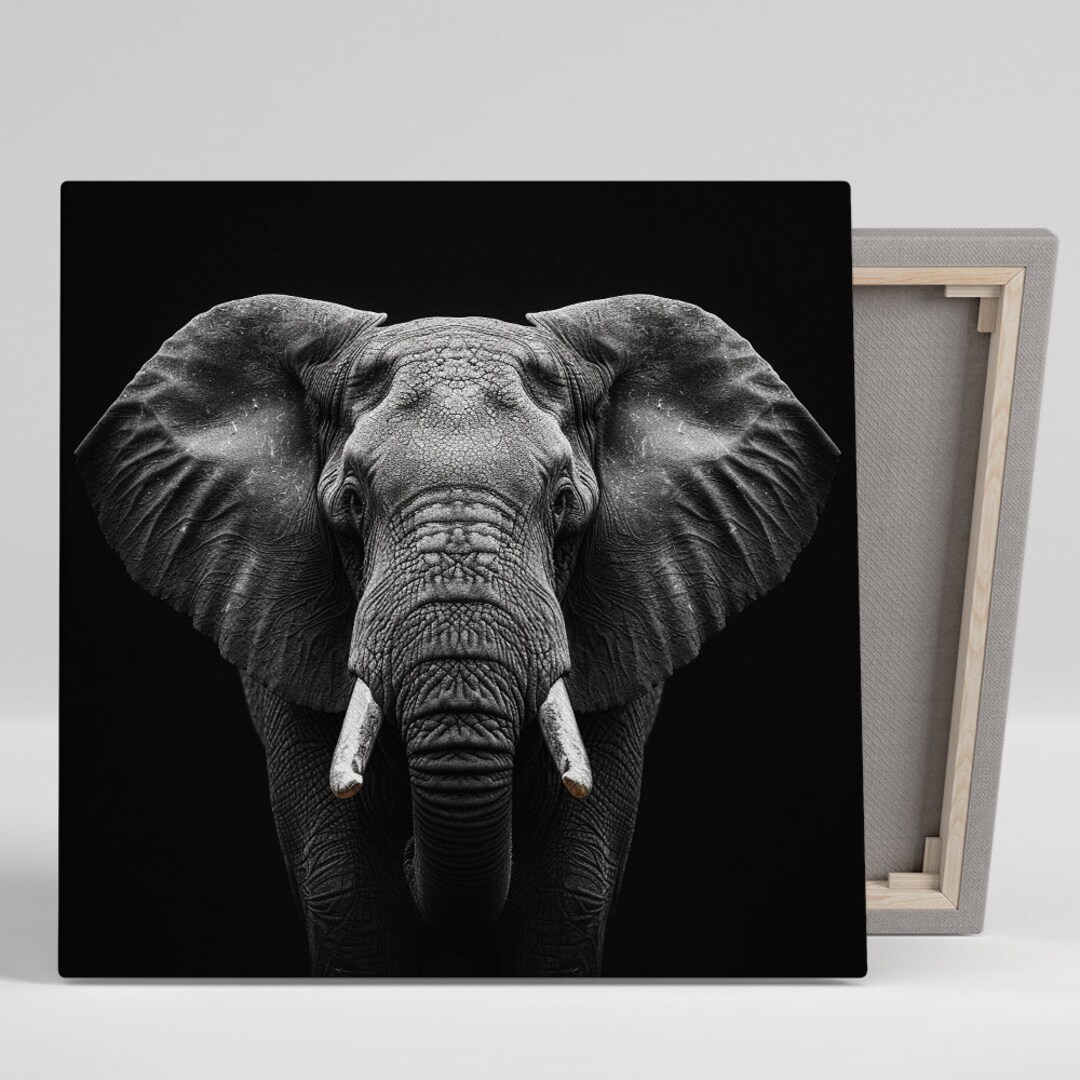 Elephant Art, Canvas or Poster, Animal Contemporary Minimalist Decor ...