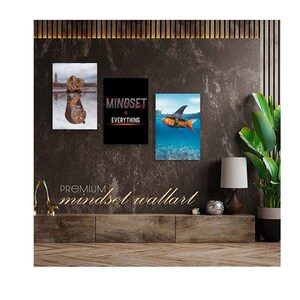 MINDSET IS EVERYTHING - Motivational Office Wall Art - Inspirational Mindset Wall Art for Home Gym and Office Wall Decor Set of 3 image 6