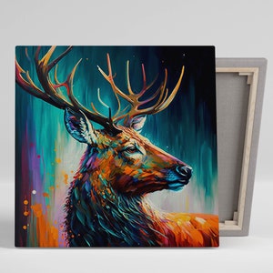 Deer Wall Art, Canvas Or Poster, Wall Decor, Wildlife Art, Forest Art, Nature Art, Deer Wall Hanging, Deer Canvas Decor, Deer Canvas Art
