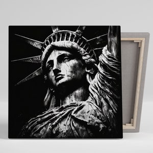 Black and White Liberty Statue Wall Art, Canvas Or Poster, Statue of Liberty Wall Decor, Black and White Art, Modern Wall Decor, Home Decor