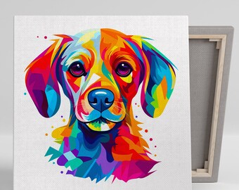 Beagle Art, Canvas or Poster, Whimsical Contemporary Decor, Living