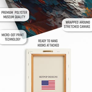 Wolf Art, Canvas or Poster, Abstract Modern Rustic Bohemian Decor, Living Room Bedroom Entryway Office Wall Art,Blue Multicolor Orange Brown image 5