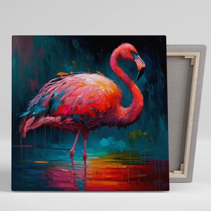 Flamingo Wall Art, Canvas Or Poster, Pink Flamingo, Tropical Decor, Exotic Bird ,  Pink Flamingo Art , Flamingo Wall Hanging, Wall Decor