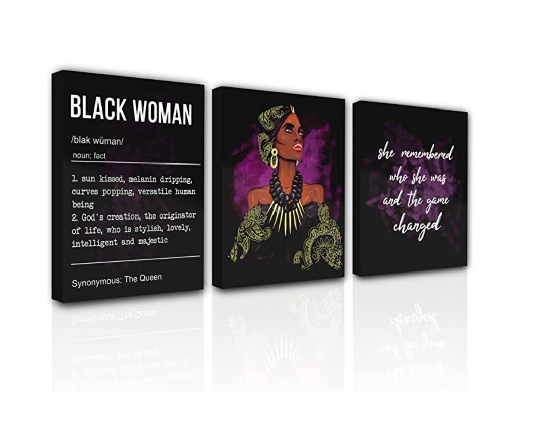Framed African American Wall Art - Black Woman Wall Art - Set of 3 - Etsy
