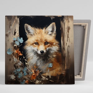 Fox Wall Art, canvas of poster, Fox muur hangen, decor van het huis, woonkamer decor, dieren decor, eigentijds decor