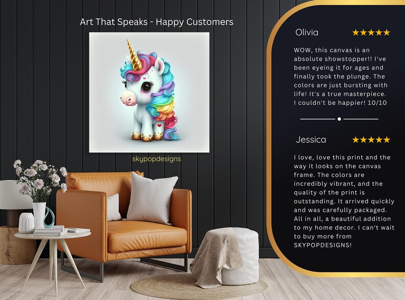 Arte de unicornio, lienzo o póster, decoración de píxeles caprichosa, arte de pared para habitación infantil, dormitorio, sala de juegos, guardería, multicolor, rosa, azul y dorado. imagen 9