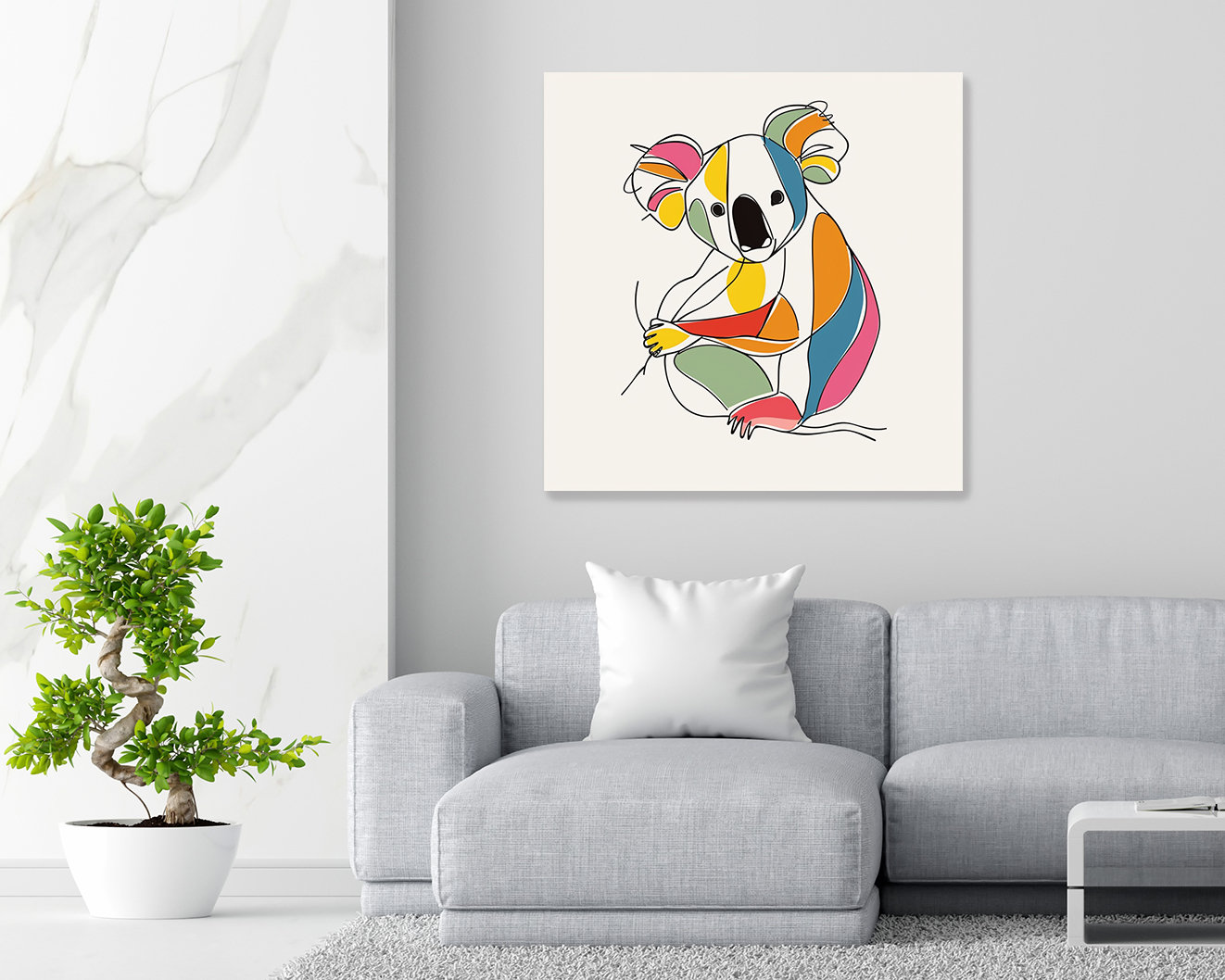 Colorful Koala Kaleidoscope Art, Canvas or Poster, Abstract Animal ...