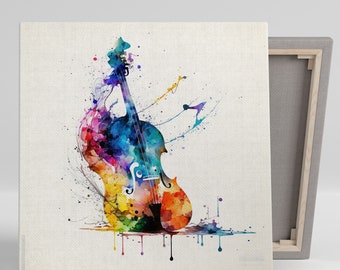 Musical Instrument Wall Decor, Canvas Or Poster, Violin Painting Wall Art, Classical Music Wall Hanging, String Instrument Wall Decor