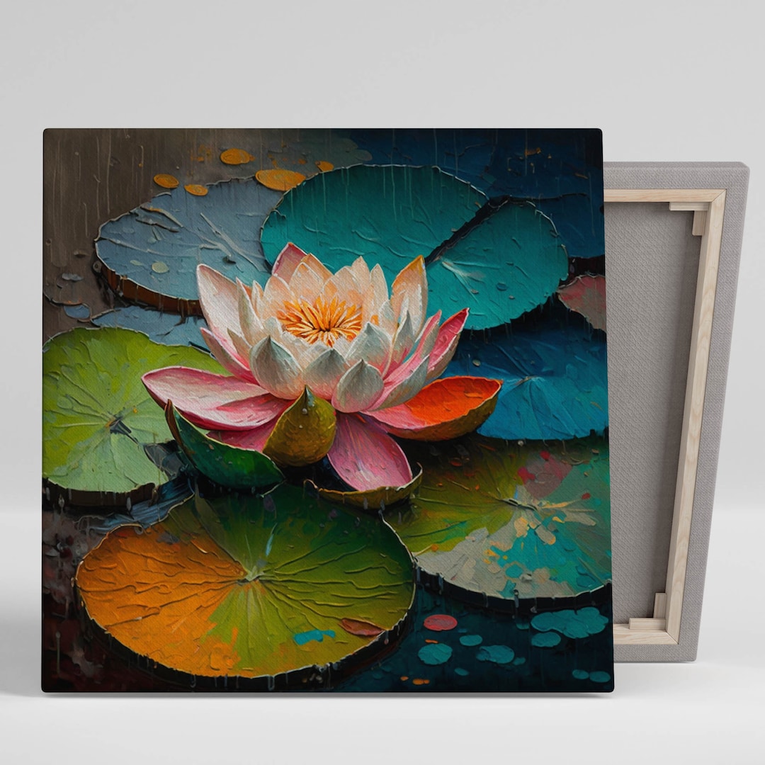 Lotus Flower Wall Art, Canvas or Poster, Floral Wall Decor, Pink