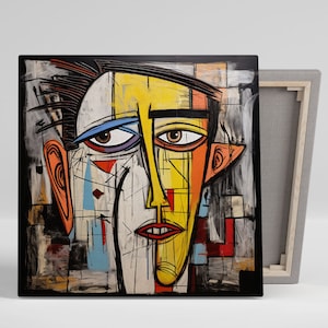 Abstract Face Wall Art, Canvas Or Poster, Modern Wall Decor, Contemporary Design, Unique Wall Art, Whimsical Wall Art, Face Wall Hangings