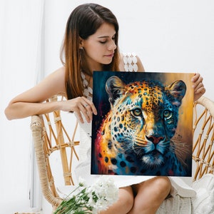 Leopard Wall Art, Canvas Or Poster, Leopard Wall Decor, Leopard Art, Leopard Wall Decor, Leopard Art Print, Wild Animal Wall Art image 3