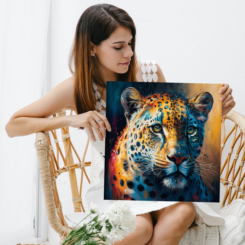 Leopard Wall Art, Canvas Or Poster, Leopard Wall Decor, Leopard Art, Leopard Wall Decor, Leopard Art Print, Wild Animal Wall Art image 3