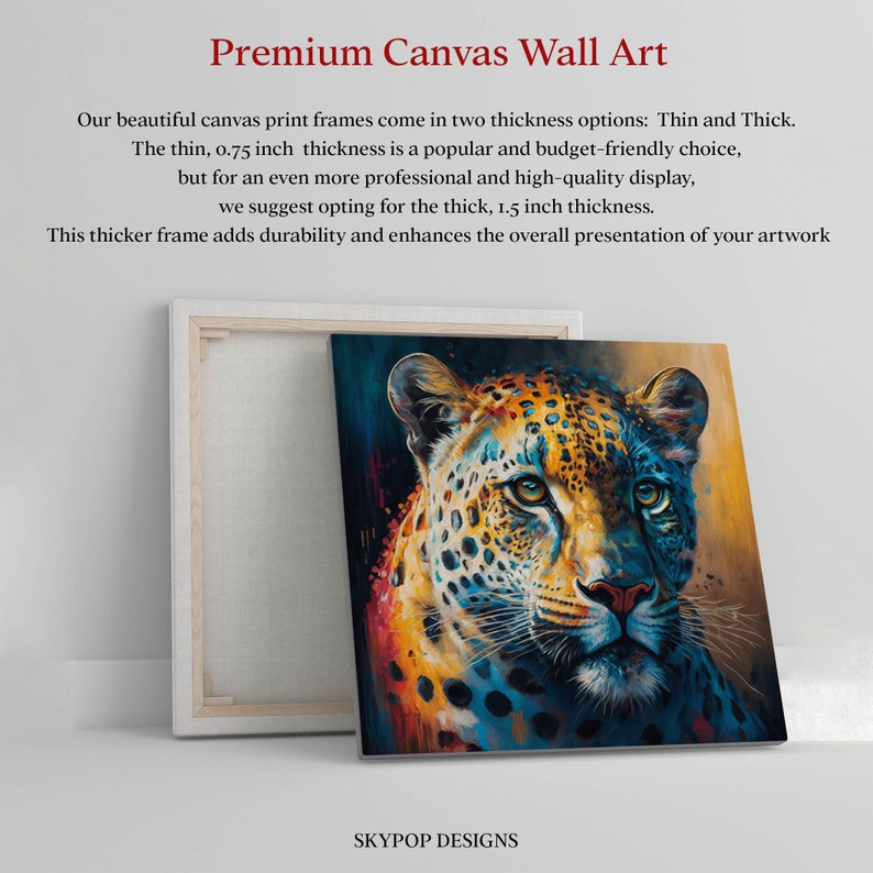 Leopard Wall Art, Canvas Or Poster, Leopard Wall Decor, Leopard Art, Leopard Wall Decor, Leopard Art Print, Wild Animal Wall Art image 7