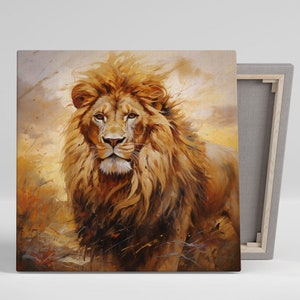 Lion Wall Art, Canvas Or Poster, Wildlife Wall Art, Safari Decor, Lion Wall Hanging, Living Room Decor, Animal Decor, Contemporary Design