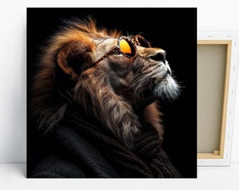 Lion Art, Canvas or Poster, Pop Art Modern Decor, Living Room