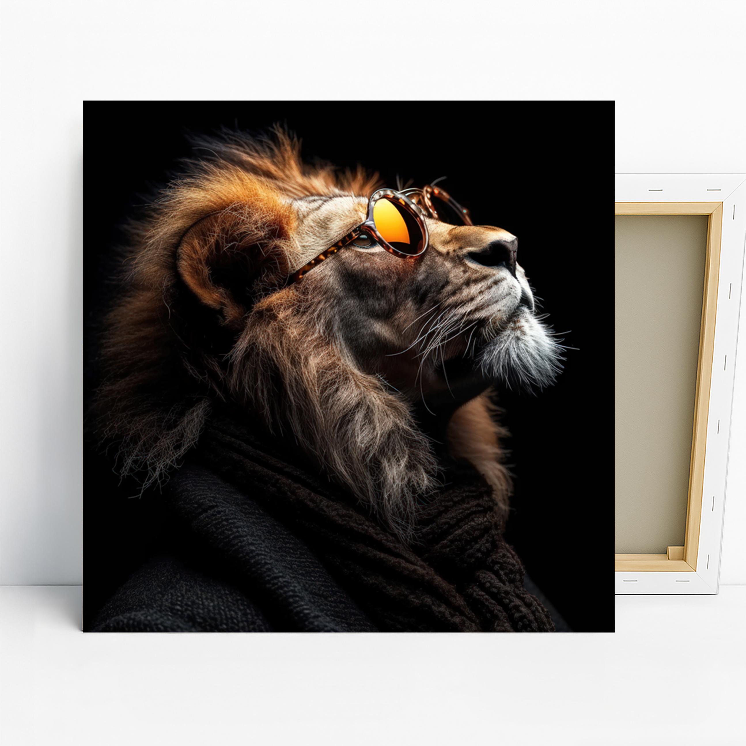 Lion Art, Canvas or Poster, Pop Art Modern Decor, Living Room