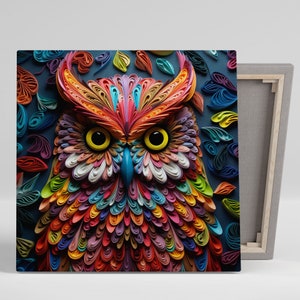 Owl Wall Art, Canvas Or Poster, Owl Wall Decor, Owl Design, Living Room Decor, Bird Wall Decor, Owl Artwork, Room Decor, Office Decor