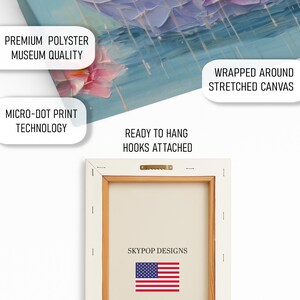 Hummingbird Art, Poster or Canvas, Whimsical Modern Bohemian Decor, Living Room Bedroom Sunroom Wall Art, Blue Pink Multicolor White image 5