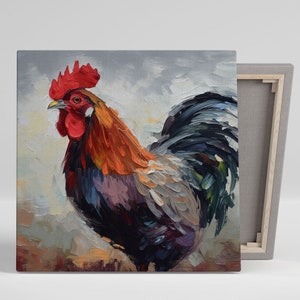 Rooster Wall Decor, Canvas Or Poster, Farmhouse Wall Art, Rooster Decor, Rooster Home Decor, Animal Artwork, Rooster Wall Hanging, Farm Art