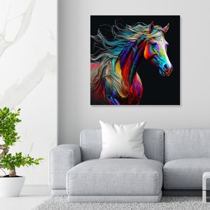 Horse Wall Decor. Canvas Or Poster, Abstract Horse, Horse Room Decor, Horse Gallery Wall, Horse Wall Art, Vibrant Horse Wall hanging bild 6