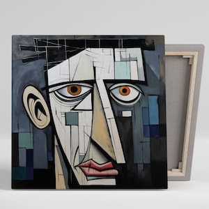 Abstract Face Wall Art, Canvas Or Poster, Modern Wall Decor, Contemporary Design, Unique Wall Art, Whimsical Wall Art, Home Decor