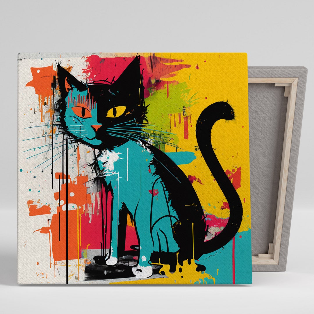 Abstract Cat Art, Canvas or Poster, Whiskers and Wonders, A Wall Decor
