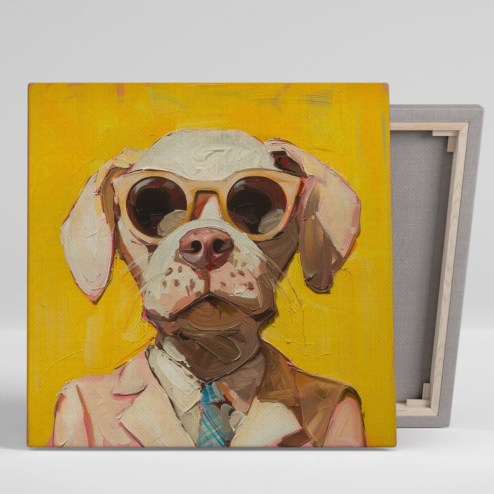 Dog Sophisticated Chic Art Canvas or Poster Whimsical Pop Contemporary Decor Modern Office Living Game Children Room Wall Art Dogdecor Etsy Canada