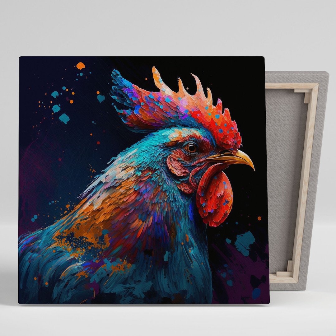 Rooster Wall Art, Canvas or Poster, Home Decor, Rooster Wall Art, Wall