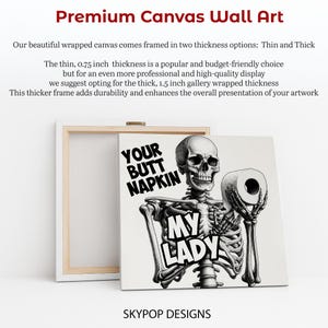 Skeleton Art, Canvas or Poster, Graffiti Pop Art Decor, Living Room Game Room Office Bathroom Wall Art, Black and White afbeelding 7