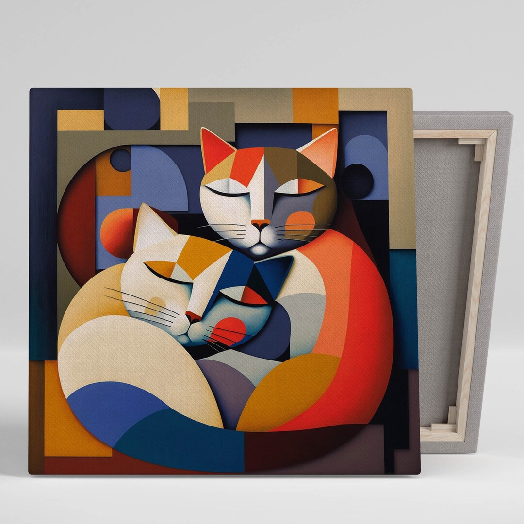 Abstract Cat Wall Art, Canvas or Poster, Abstract Cat, Abstract Cat Art