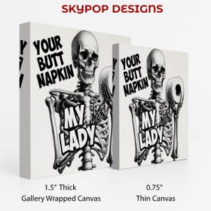 Skeleton Art, Canvas or Poster, Graffiti Pop Art Decor, Living Room Game Room Office Bathroom Wall Art, Black and White afbeelding 2